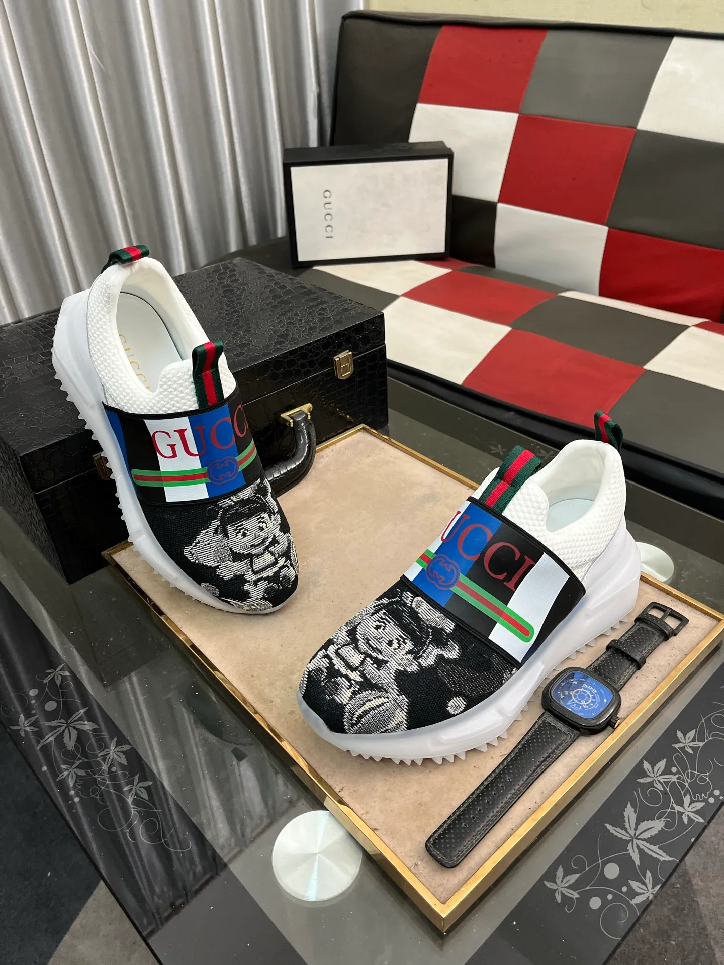 Men's shoes 💰458⌚️⌚️ (GUCCI-Gucci) luxury brand sports and casual shoes, imported original material, sheepskin lining, high-end and comfortable, original outsole is light and wear-resistant! Purely handmade, details determine quality! 38-443️⃣colors available